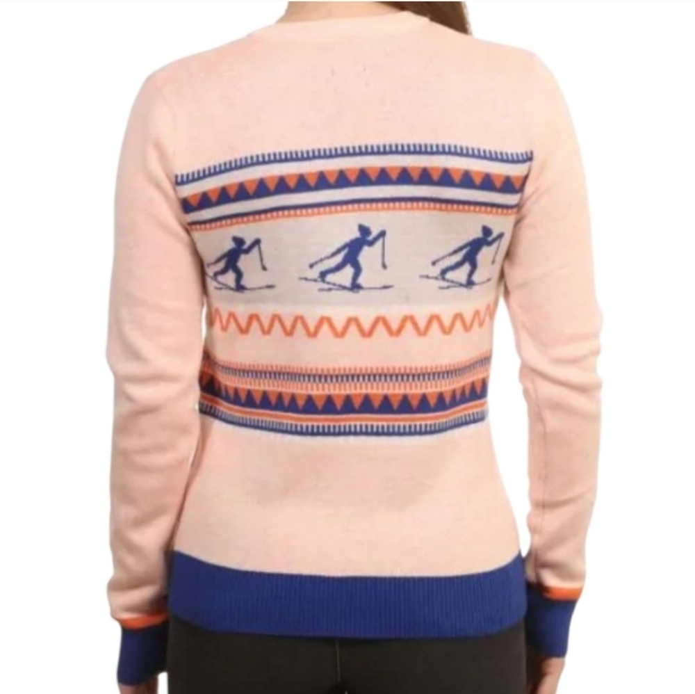 NWT, Kavu, Hillrose Sweater Apres Ski, Peach/Blue, Size Medium, MSRP $85 - Picture 5 of 13